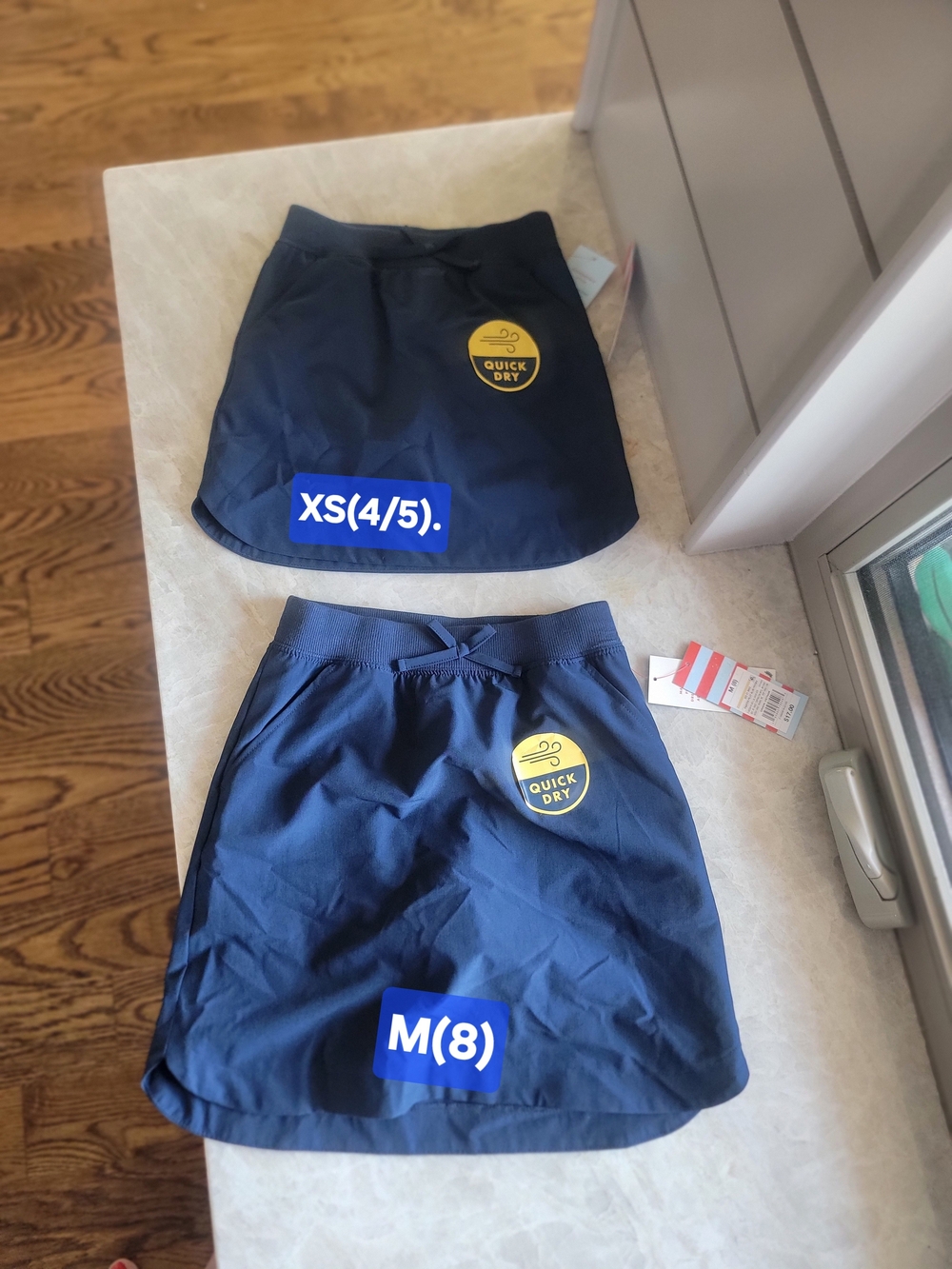 Cat & Jack Navy  athletic quick-dry skort elastic drawstring XS(4/5) & M(8)